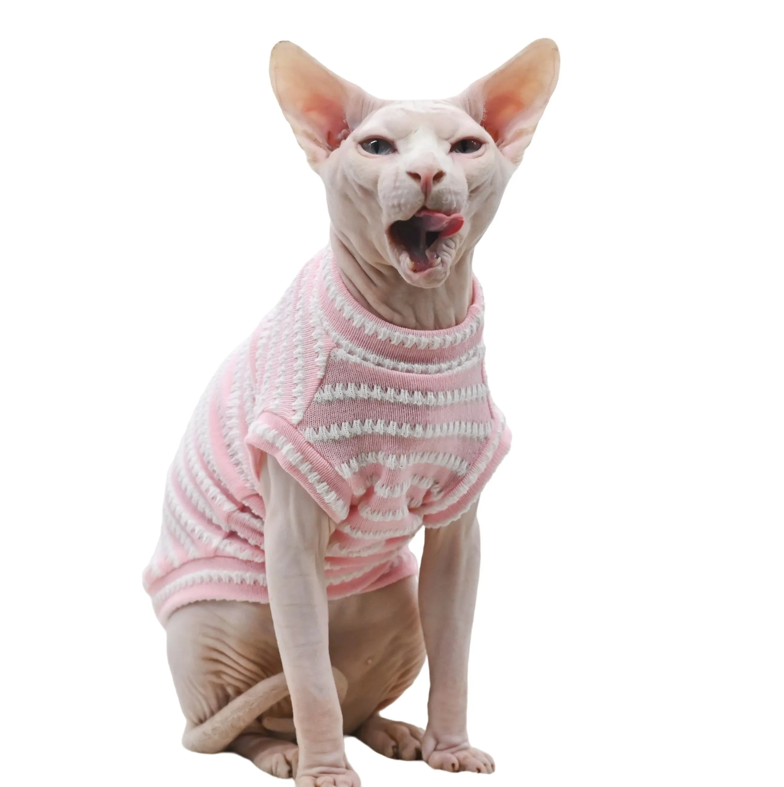 Sphynx Cat Clothes | Hairless Cat Summer Clothing | Pure Cotton Skin-Friendly Close-Fitting Pet Apparel for Small Cats and Dogs | Alo Trendy