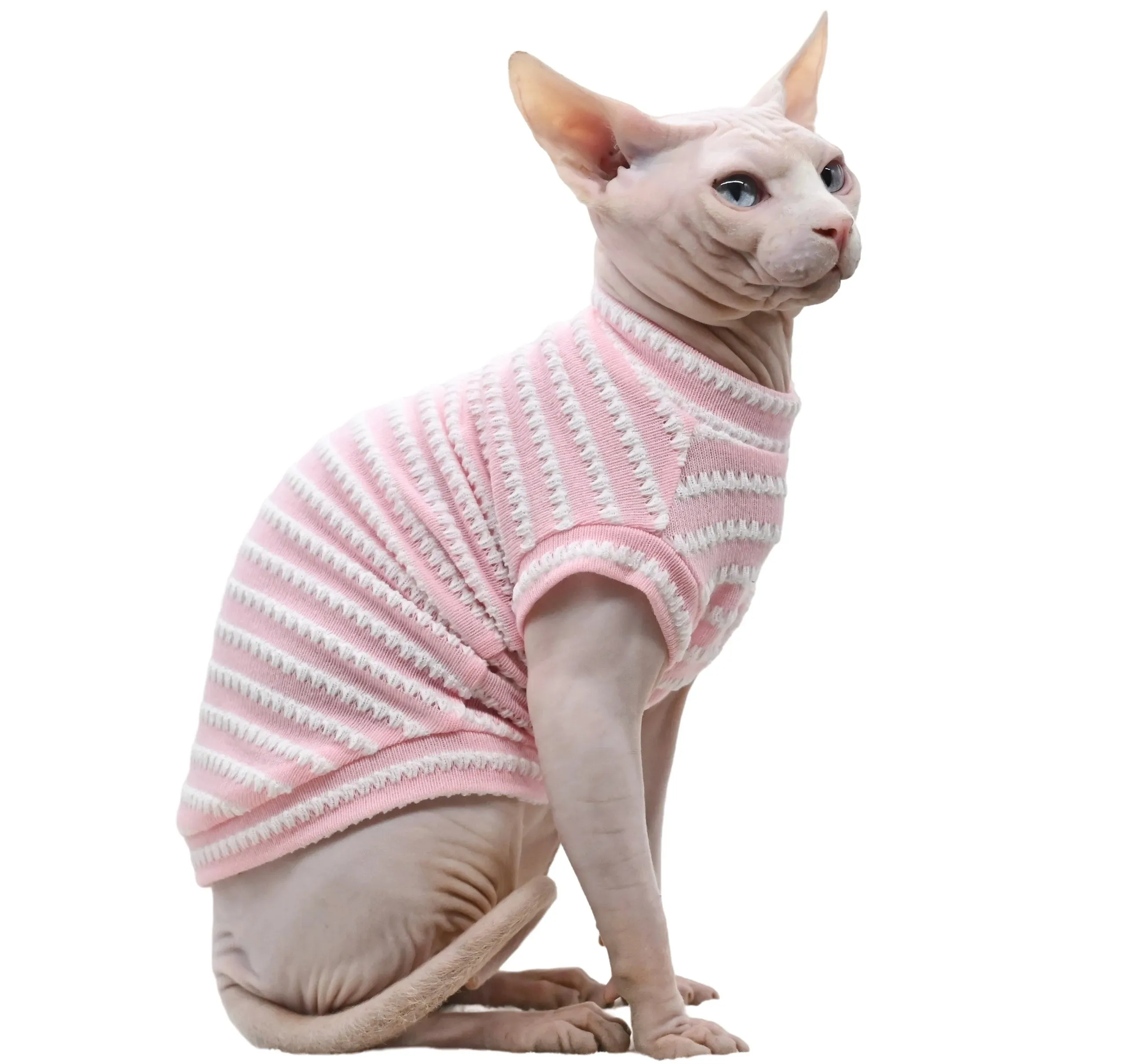 Sphynx Cat Clothes | Hairless Cat Summer Clothing | Pure Cotton Skin-Friendly Close-Fitting Pet Apparel for Small Cats and Dogs | Alo Trendy