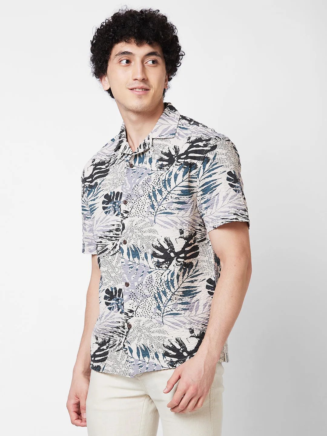 Spykar Brown PRINTED HALF SLEEVE Shirt For Men