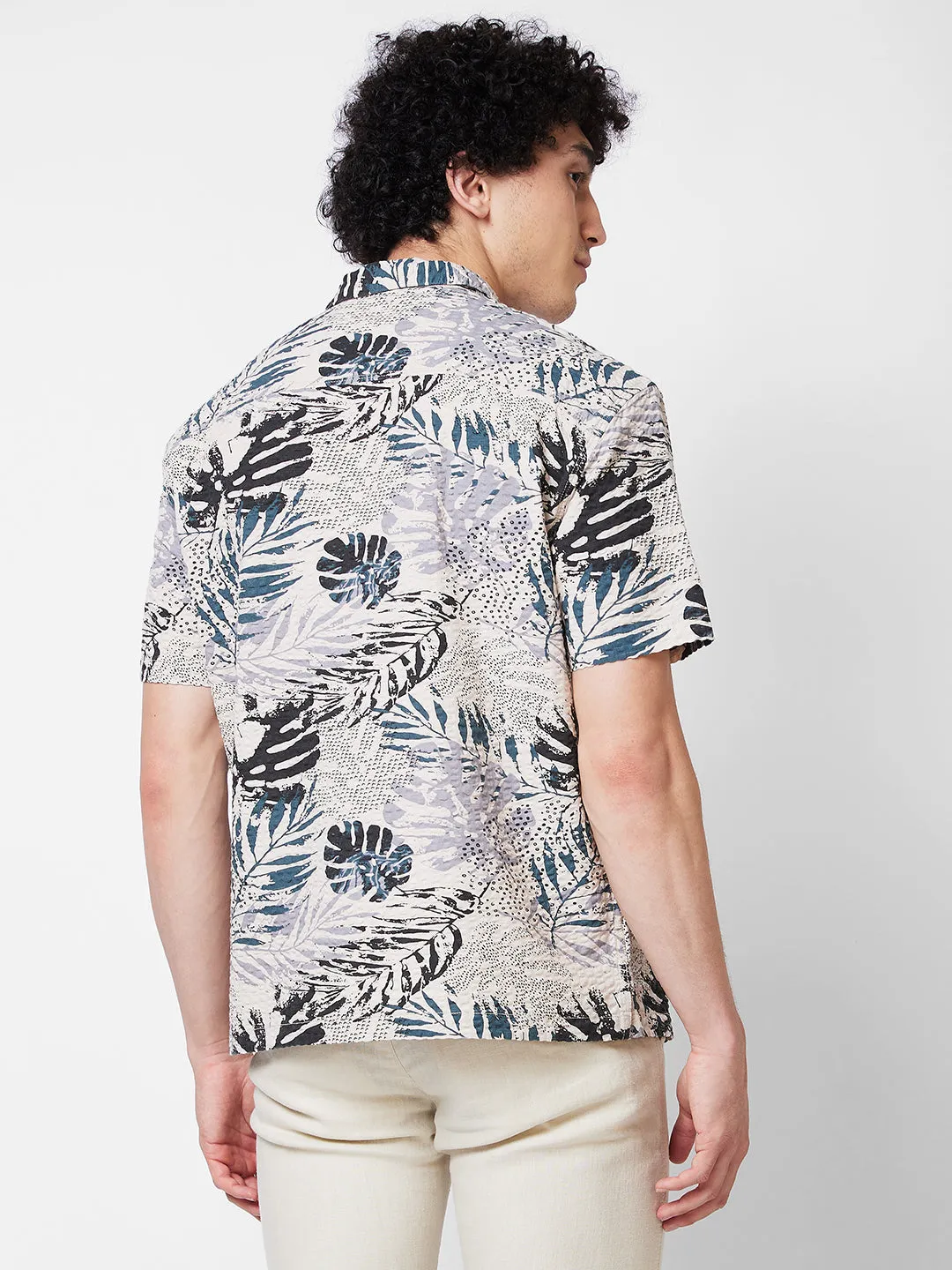 Spykar Brown PRINTED HALF SLEEVE Shirt For Men