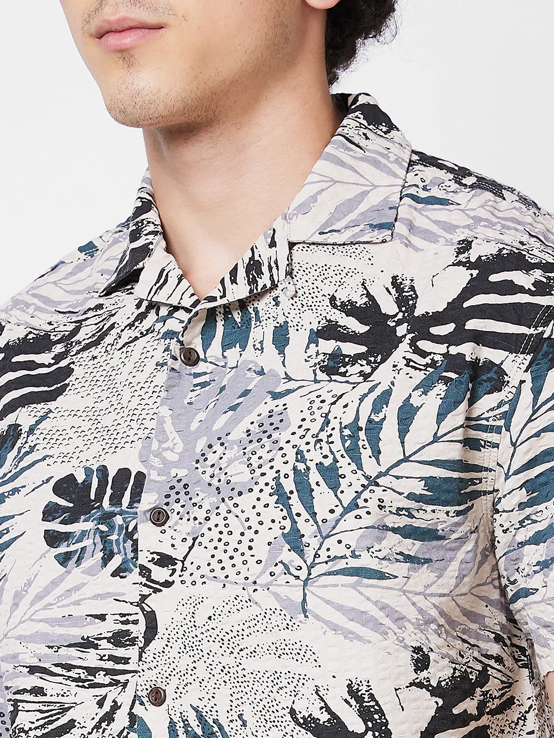 Spykar Brown PRINTED HALF SLEEVE Shirt For Men