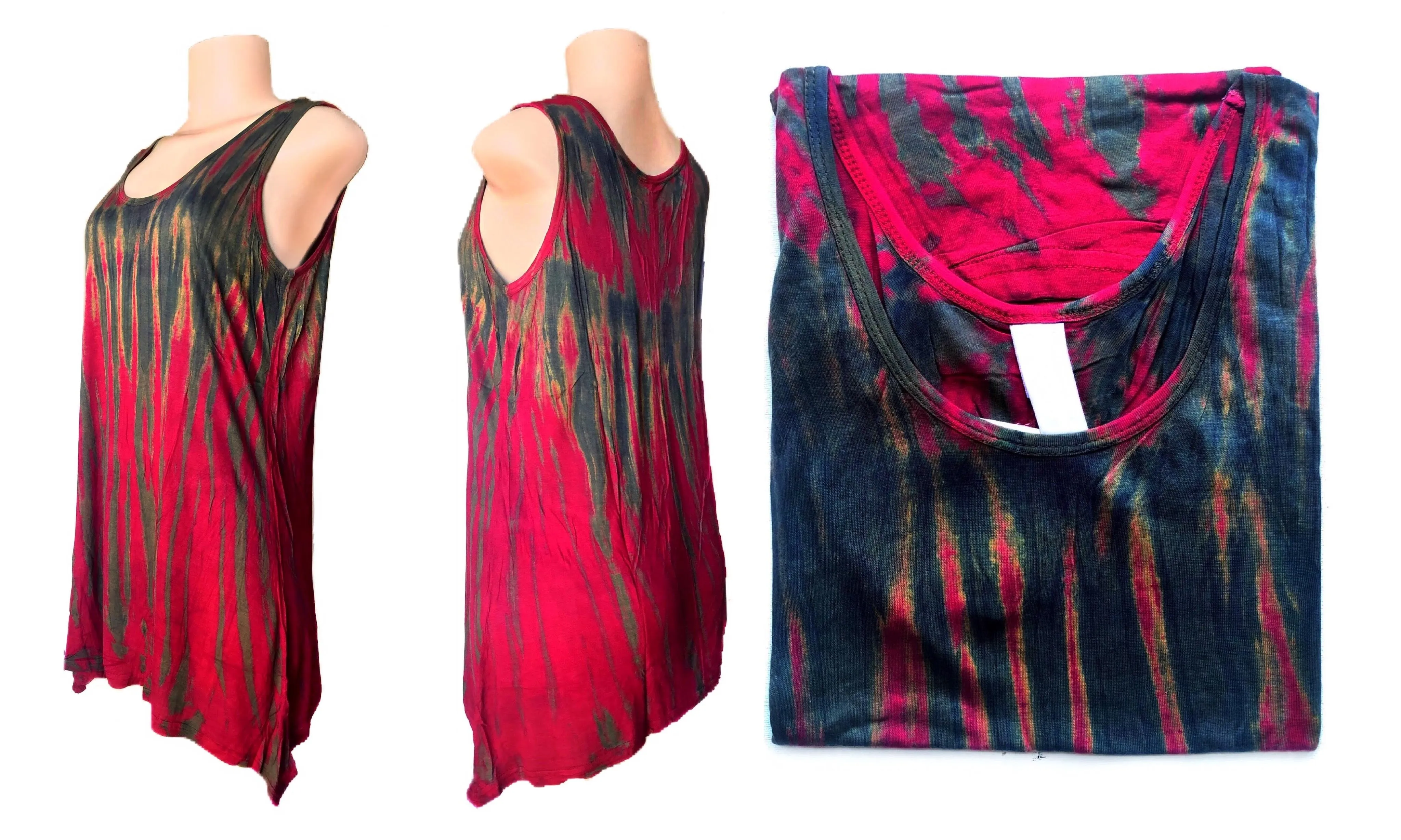 Tie Dye & Sleeveless Relaxed Fit Tank Top