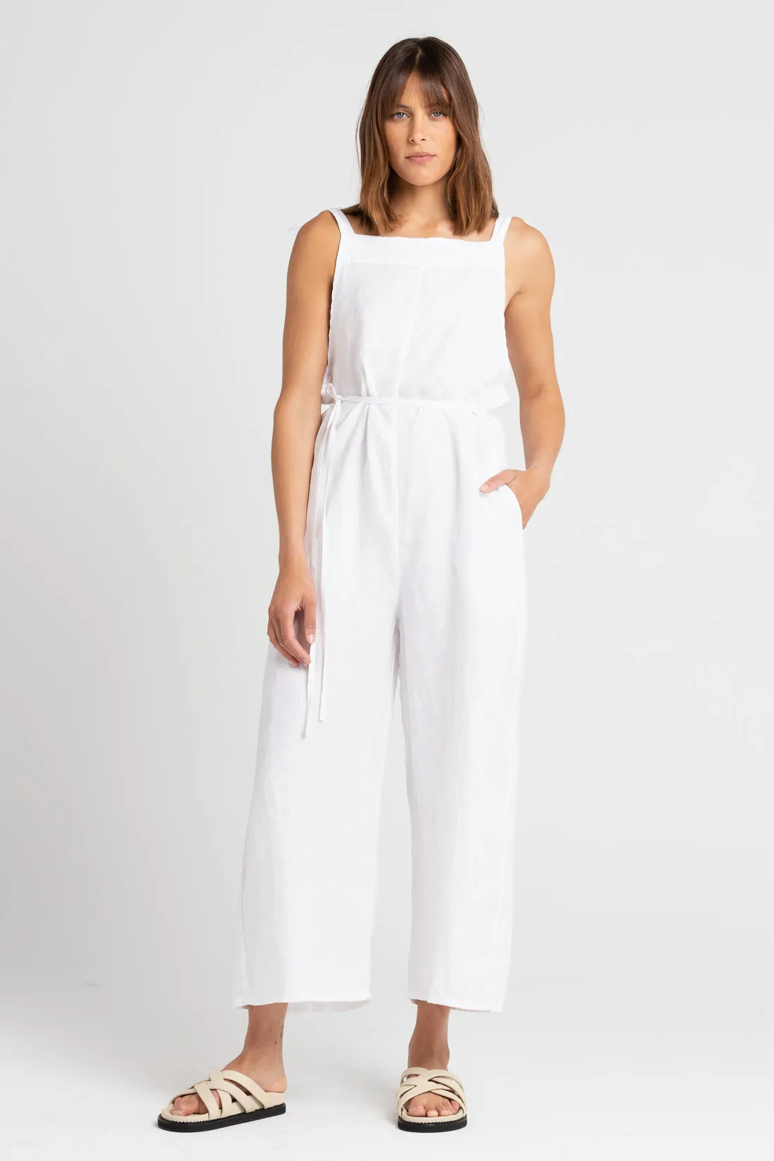 Turner Linen Jumpsuit White