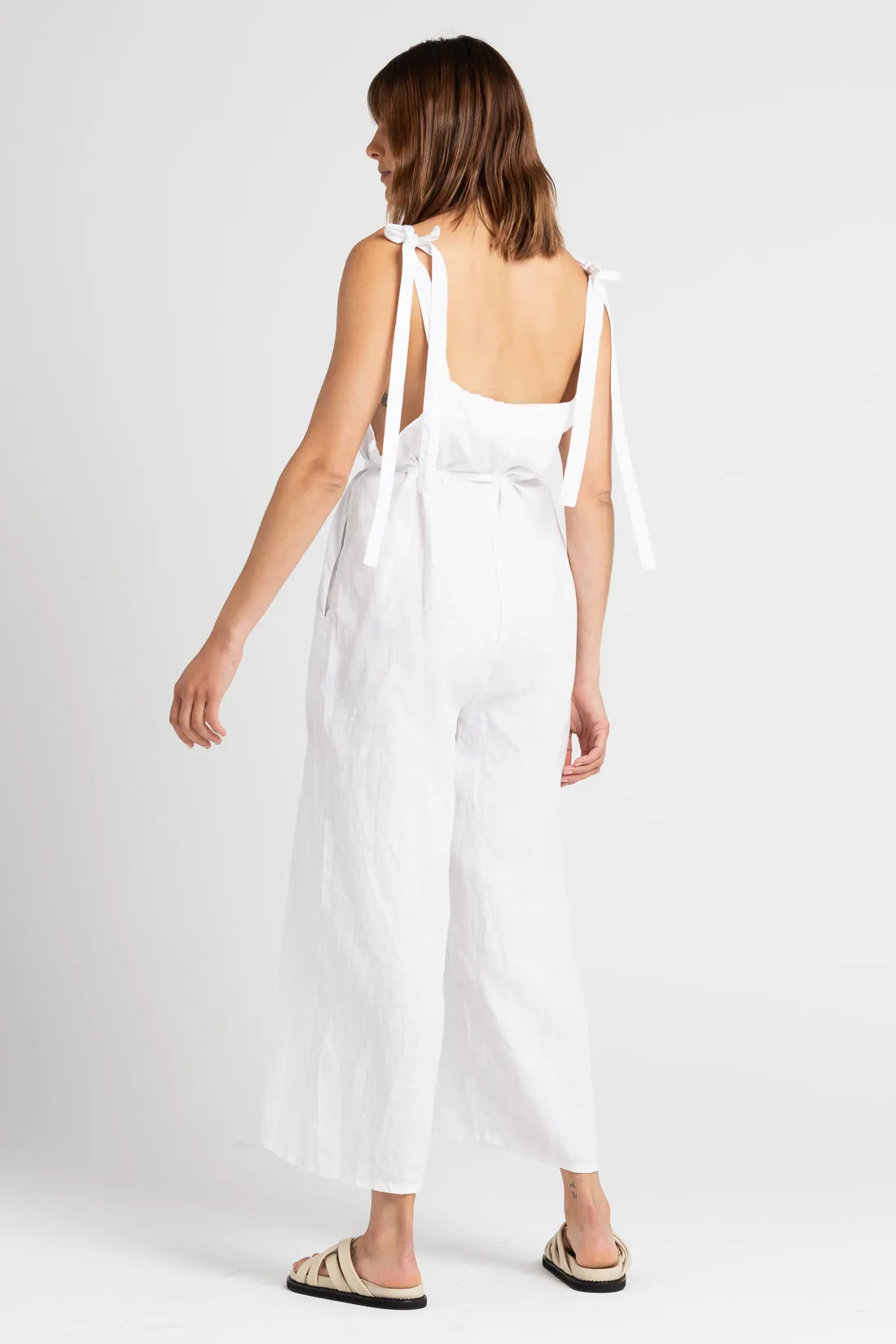 Turner Linen Jumpsuit White