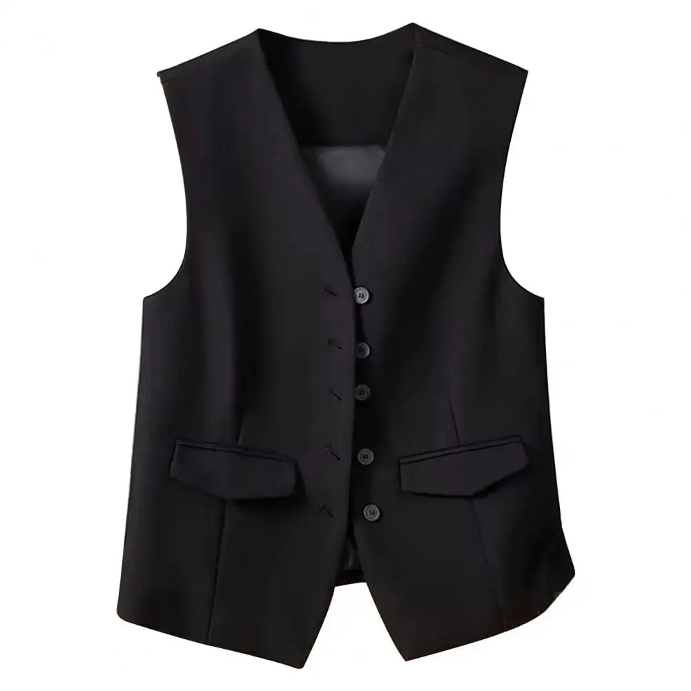 Women Suit Vest - Elegant V-Neck Sleeveless Waistcoat