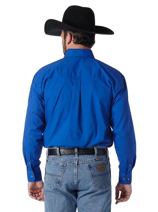 Wrangler Men's George Solid Blue Shirt