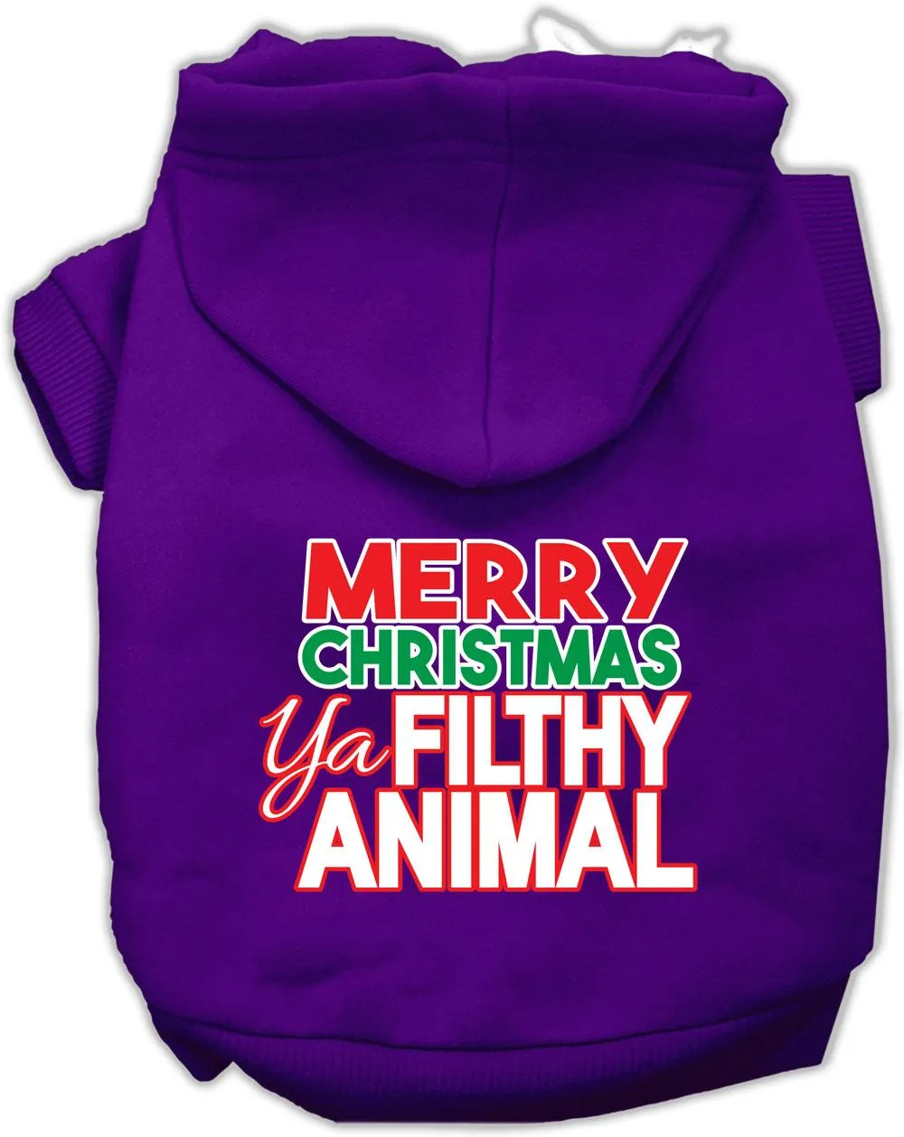 Ya Filthy Animal Screen Print Pet Hoodie Purple Sm (10)